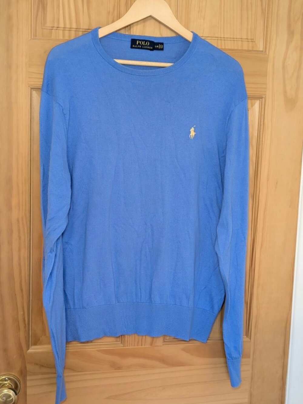 Polo Ralph Lauren Mens Light Blue Cashmere Blend Sweater Size L
